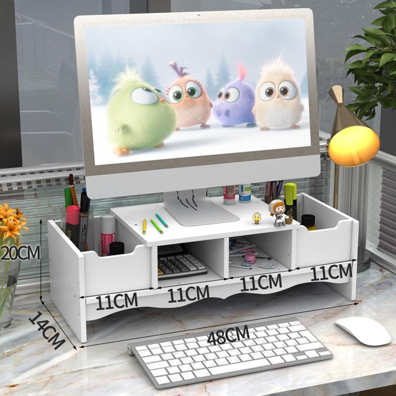 Computer Height Booster Storage Rack Office Desk Surface Panel Elevated Rack Desktop Monitor Stand with Drawer Storage Base