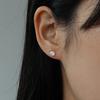 [14K] Базовые серьги из кубического циркония (5мм)