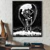 1 шт. Простой Череп Любовь Женатые Влюбленные Плакат Наклейки Искусство Настенные Росписи Декор Игровая Комната Декор Подарки Каваи HD Картина Кошки Машины