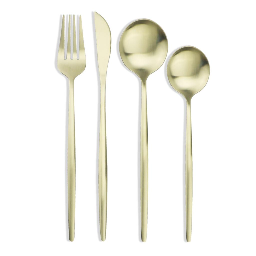 4 шт., черный набор столовых приборов, набор столовых приборов из нержавеющей стали 18/10, нож, вилка, десертная ложка, обеденная посуда, кухонное серебро, набор столовых приборов