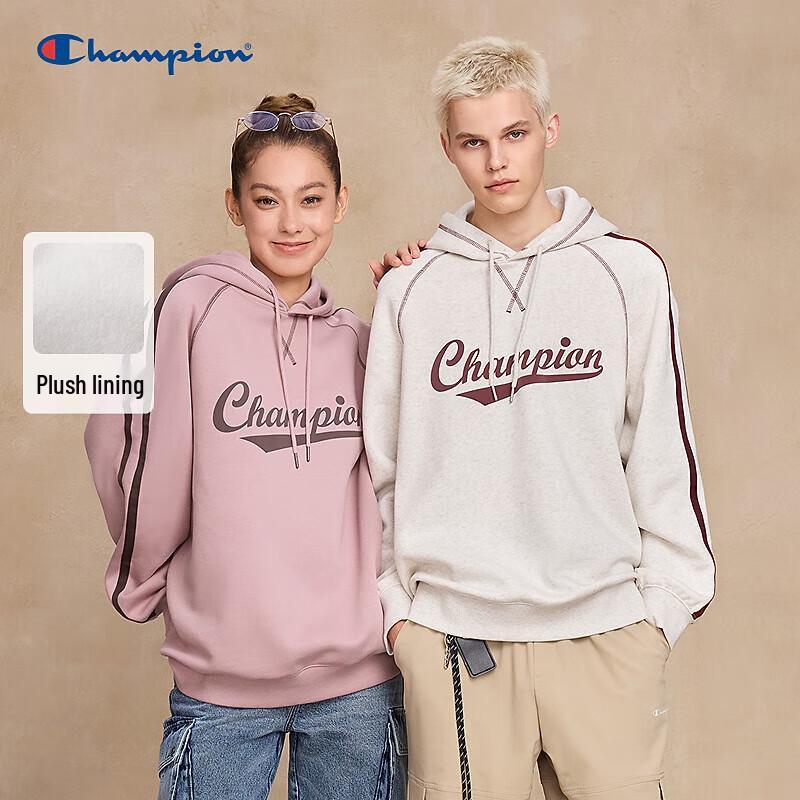 Champion Мужская винтажная толстовка с капюшоном и контрастными деталями