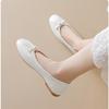 French Round Head Bow Versatile Light Mouth Thick Heel Ballet Single Shoes Minimalist Lazy One Pedal Mary Jane Shoes Women