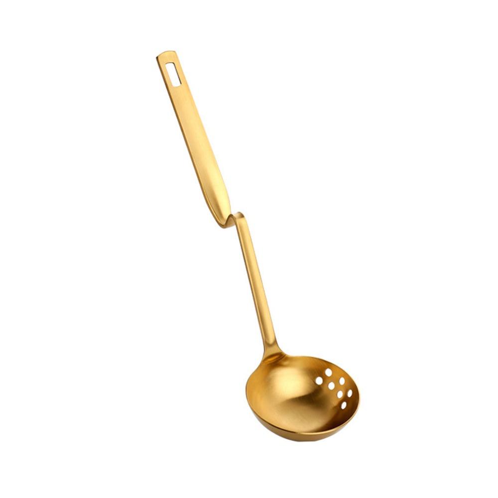 Anti Scalding Stainless Steel Soup Spoon Long Handle Oil Filter Skimmer Spoon Cooking Essential