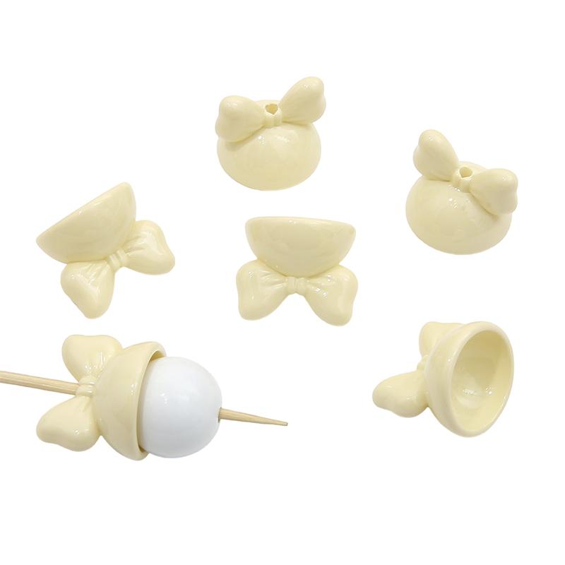 4 шт. 20 мм акриловые бусины с бантиком в виде кролика, подвески для ожерелья, брелок, сделай сам, изготовление ювелирных изделий