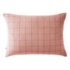 Woven-dyed Pillowcase Large Checks Deco "Gaïa Match" 60 X 60 Cm & 50 X 70 Cm "Cotton Gauze" - Gaïa Match Peach Pink - 50 X