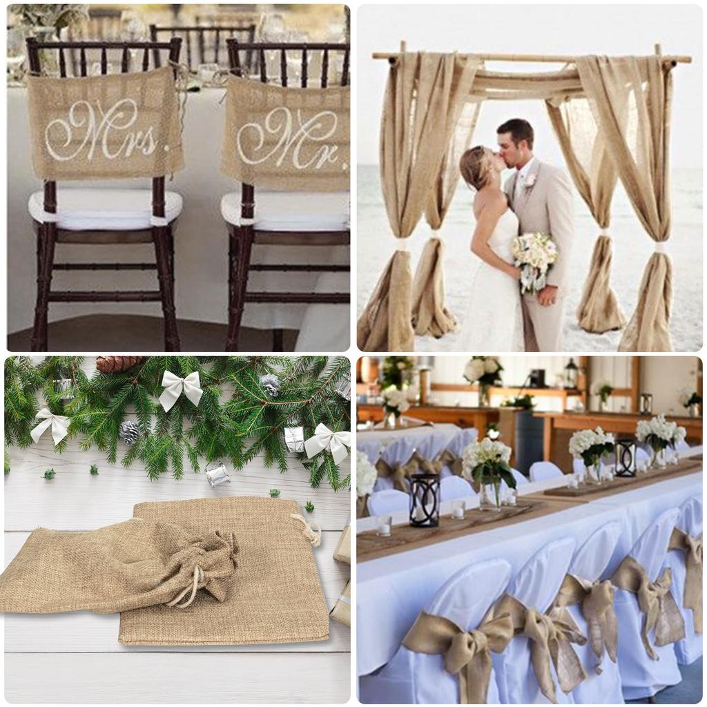 Натуральный джут мешковина рулон мешковины 20 м Идеально для настольного DIY и деревенского и пасторального Идеально в качестве подарка 600 см Ткань, Веревка, Поделки, Шитье,