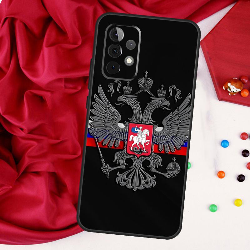 Russia Coat Of Arms Eagle Flag Case For Samsung Galaxy A54 A34 A14 A52 A72 A13 A33 A53 A73 A51 A71 A12 A22 A32 Cover