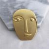 Новая абстрактная матовая золотая брошь для лица, винтажная булавка для пальто, аксессуары для костюма, женские и мужские украшения