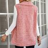 Women's Fashionable Double-Sided  Collar Button-Up Cardigan Vest With Pockets