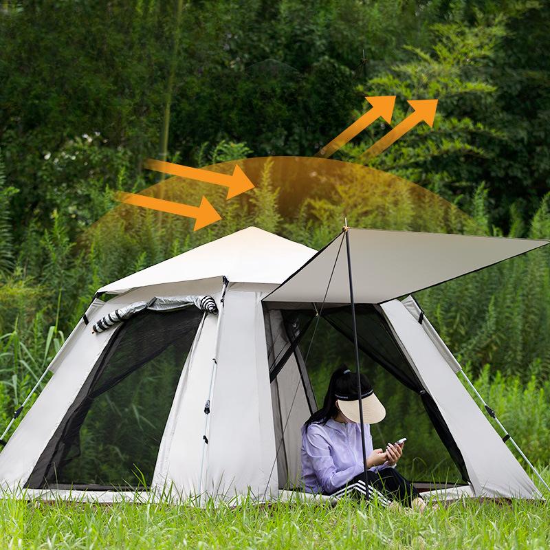 Палатка для улицы, автоматическая, для 3-4 человек, пляжная, быстро открывающаяся, складная, двойная, непромокаемая, для кемпинга, для кемпинга