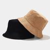 Solid Color Fashion Double-sided Four Seasons Fisherman Hat Solid Fisherman Hat Corduroy Sun Hat Reversible Foldable Hats