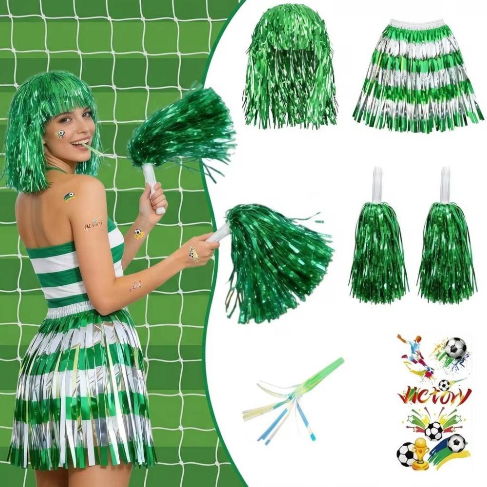 Fringe Skirt Soccer Fan Costume Supplies Set Cheerleading Gear Set Stage Performance Show