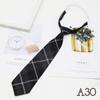 Creative Knot-Free Tie Student Preppy Print Color Plaid Jk Tie