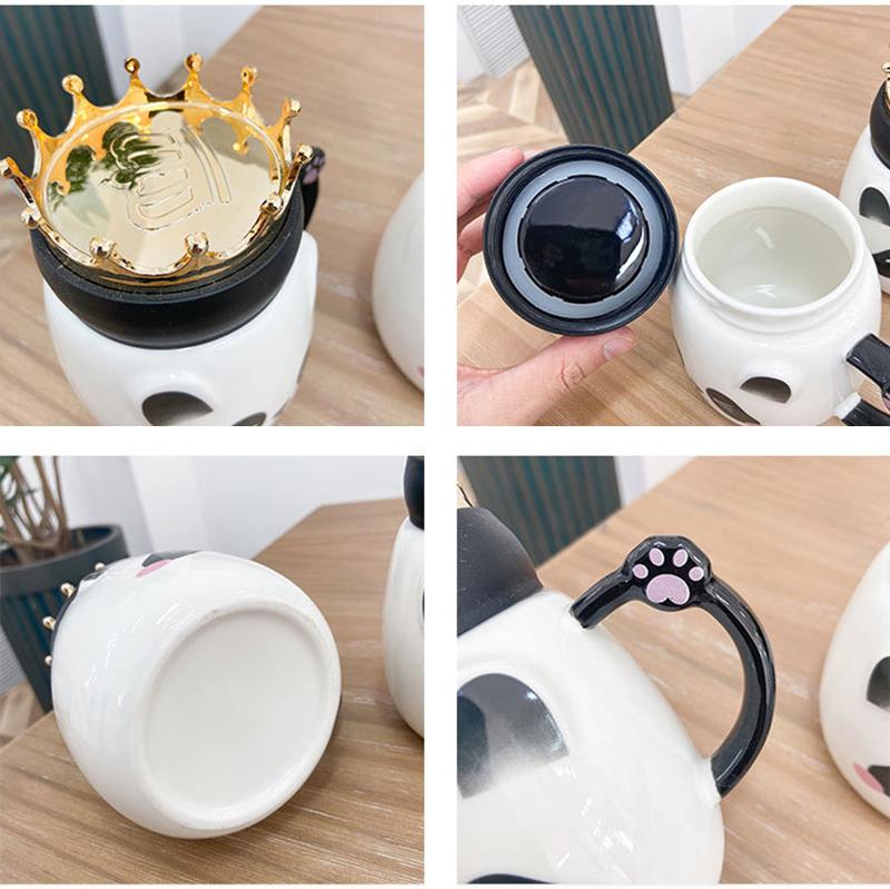 Новая кружка Crown panda, чашки для завтрака, кружка Morning с золотой ручкой, кружка для молока, кофе, чая