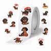 500pcs/roll Dachshund Decorative Stickers Cute Dog Laptop Water Bottle Phone Case Home Decoration Ideal for Adults Animal Lovers