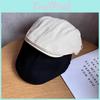 Retro Elegant English Beret With Short Brim And Solid Color Design For Outings