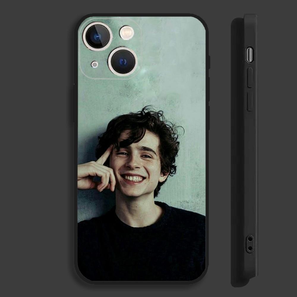 Чехол для телефона с Тимоти Шаламе Для iPhone 15,14,13,12,11,Pro,Max,Plus,Mini,X,XS,XR,8,7,6,S,Plus,SE Мягкий черный чехол
