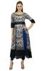 Women Designer Black Custom Kurta Tunic Top Long Front Slits Kurti Dress Indian Clothing