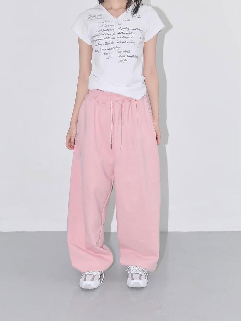 Women's 2025 Spring/Autumn Street Dance Casual Wide-Leg Sweatpants: Loose Fit, Straight-Leg Versatile Pants