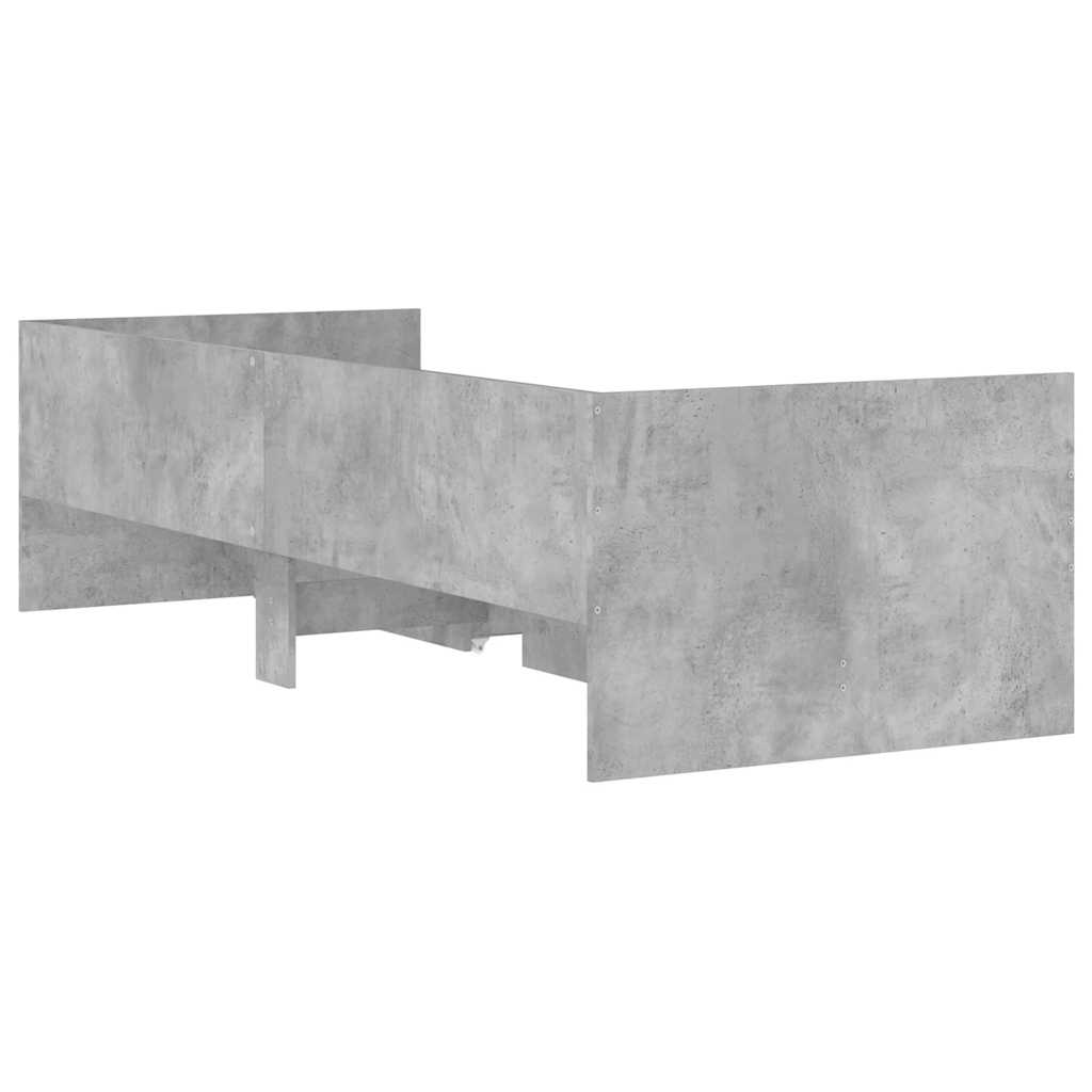 Bed with Drawers Concrete Grey 75 x 190 cm