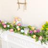 1pc 66.9 Inch Handmade Easter Garland, Indoor/Outdoor Decor with Mini Eggs and Eucalyptus Leaves for Easter Celebration