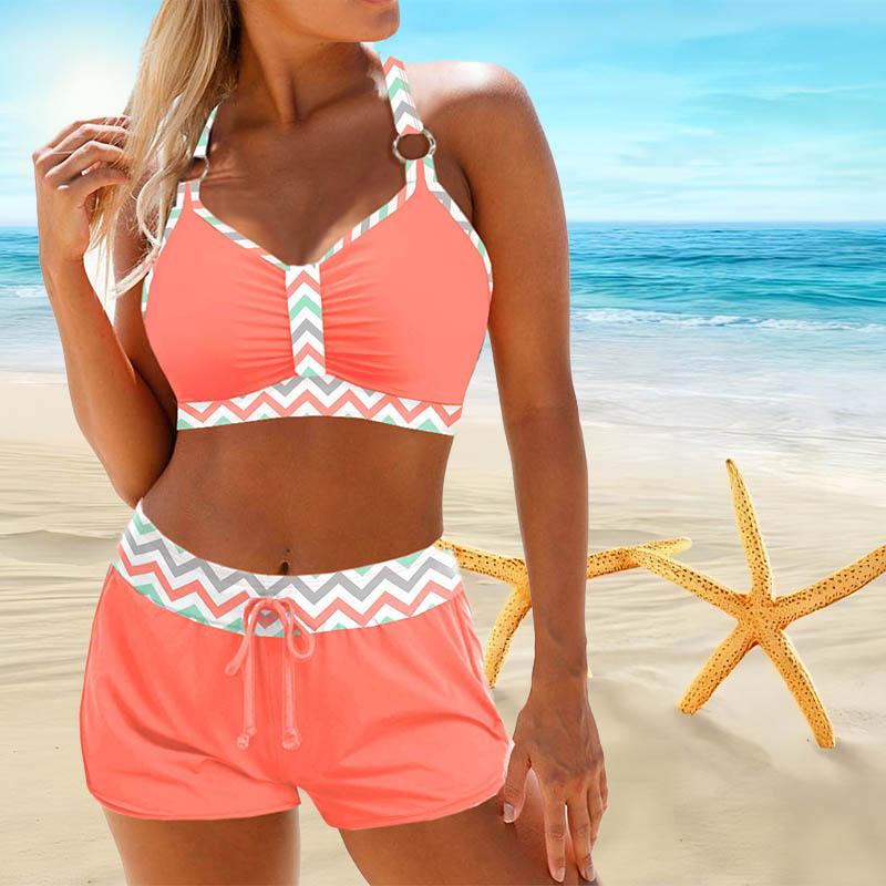 Женский купальник с бретелями и желтой сеткой, бикини с коротким топом, купальник