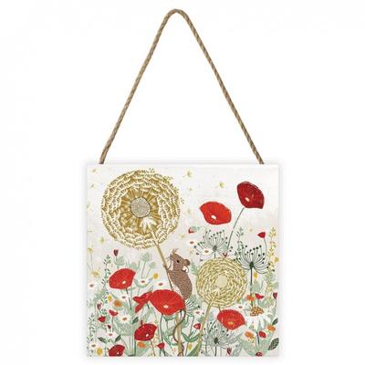 Summer Thornton Woodland Nature Mouse Деревянный блок