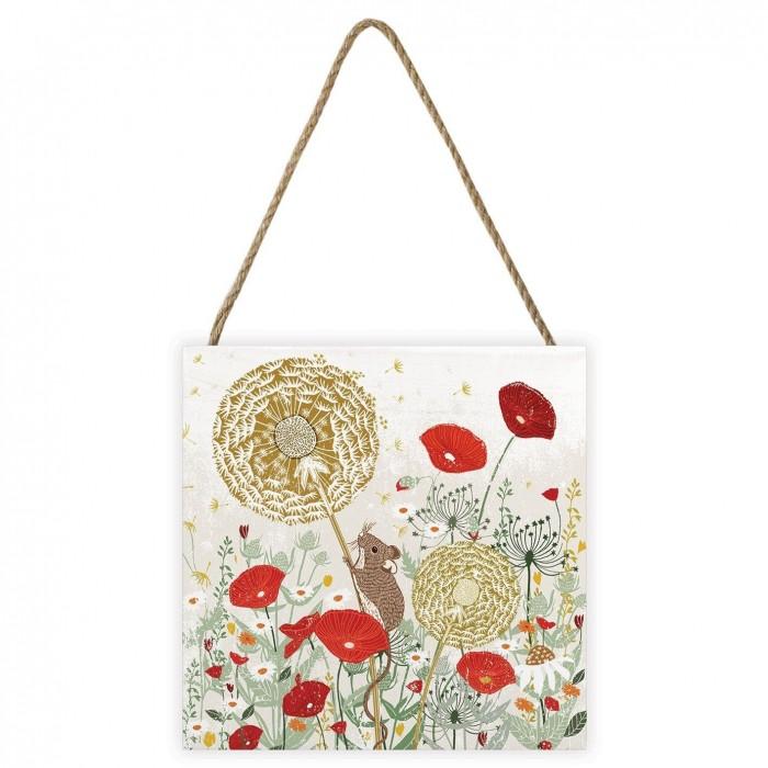 Summer Thornton Woodland Nature Mouse Деревянный блок