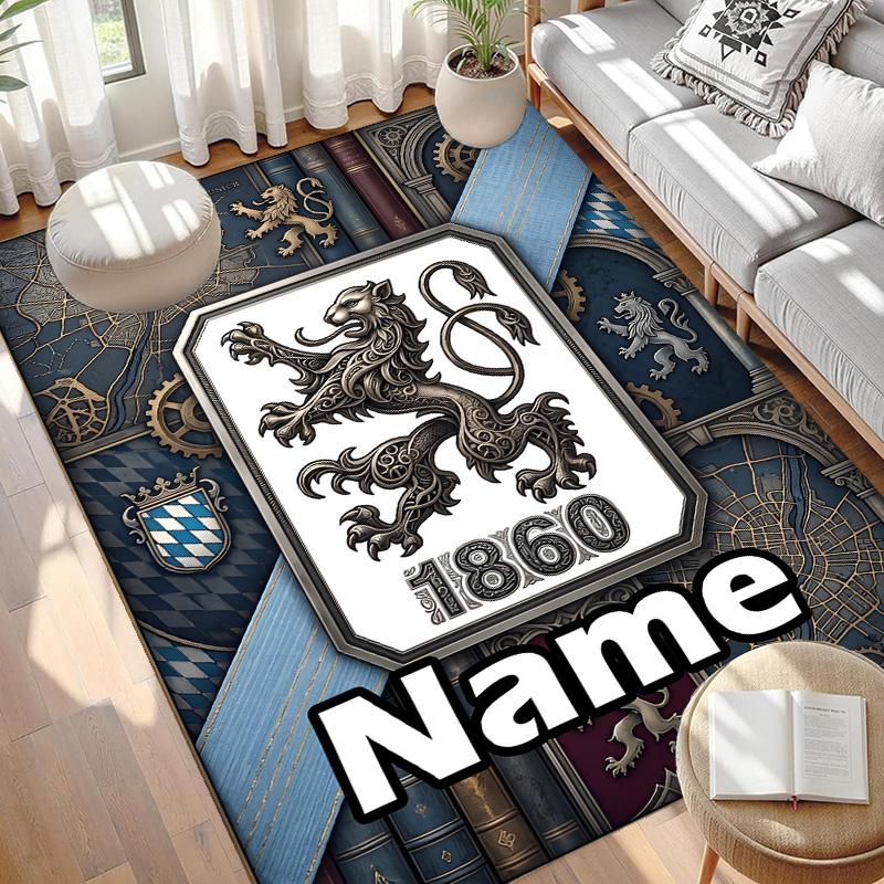 Custom Name Personalized 1860 Munchen football club Print Carpet, Versatile Home Decor Rug, for Playroom, Apartment, Balcony, Entryway, Hallway Gift