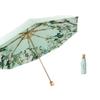 Five-fold Wooden Handle Sunny and Rainy Dual-use Sunscreen and Anti-ultraviolet Color Glue Folding Female Sun Umbrella