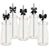 24pcs Food Grade Bows Paper Straw DIY Party Straw Disposable Drinking Straw  Wedding Party Supplies