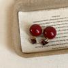 Серьги-гвоздики Ankola Red Pearls Wear Square Crystal до и после Женская ниша Уникальная индивидуальность Мода Универсальные серьги