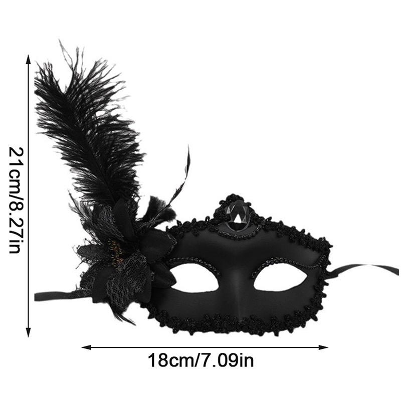 Перо Женская Маскарадная Маска Кружево Цветок Половина Лица Сексуальный Косплей Вечеринка Выпускной Женская Маска Вечеринка Макияж