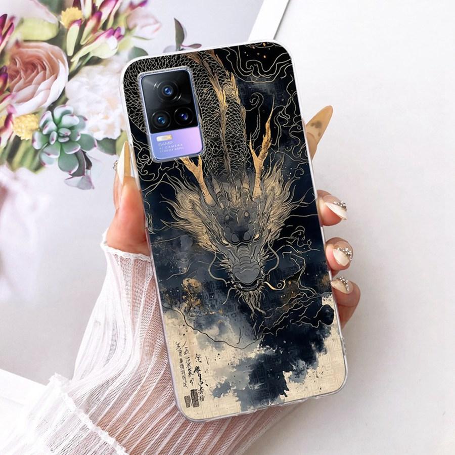 Для Vivo V21E V 21 e V2061 V2055 Чехол Мягкий Силикон ТПУ Защитный бабочка Чехол для Телефона Для VivoY73 2021 V21 E 4G 5G Обложка Coque
