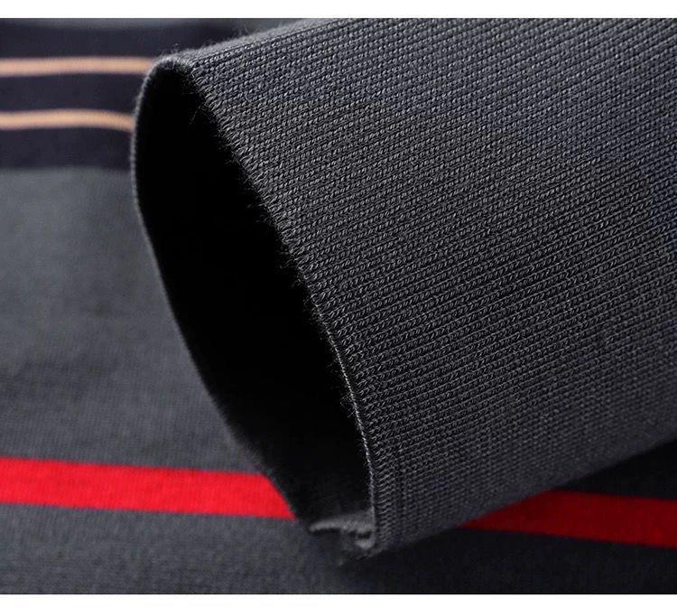 Men's Autumn Striped Long-Sleeve Collared Shirt - Loose Fit for Middle-Aged & Elderly