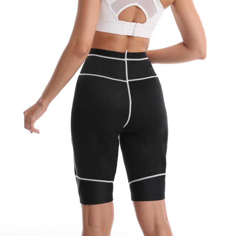 Женские спортивные шорты для сауны с карманами для тренировок Брюки для похудения Брюки для тренировок в тренажерном зале Брюки для тренировок Талия Cincher Thermo Body Shaper Леггинсы для бега