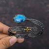 Браслет из хризоколлы, браслет-манжета из медной проволоки, регулируемый браслет, этнический браслет ручной работы, драгоценный камень, медная проволока, ювелирный браслет для подарка