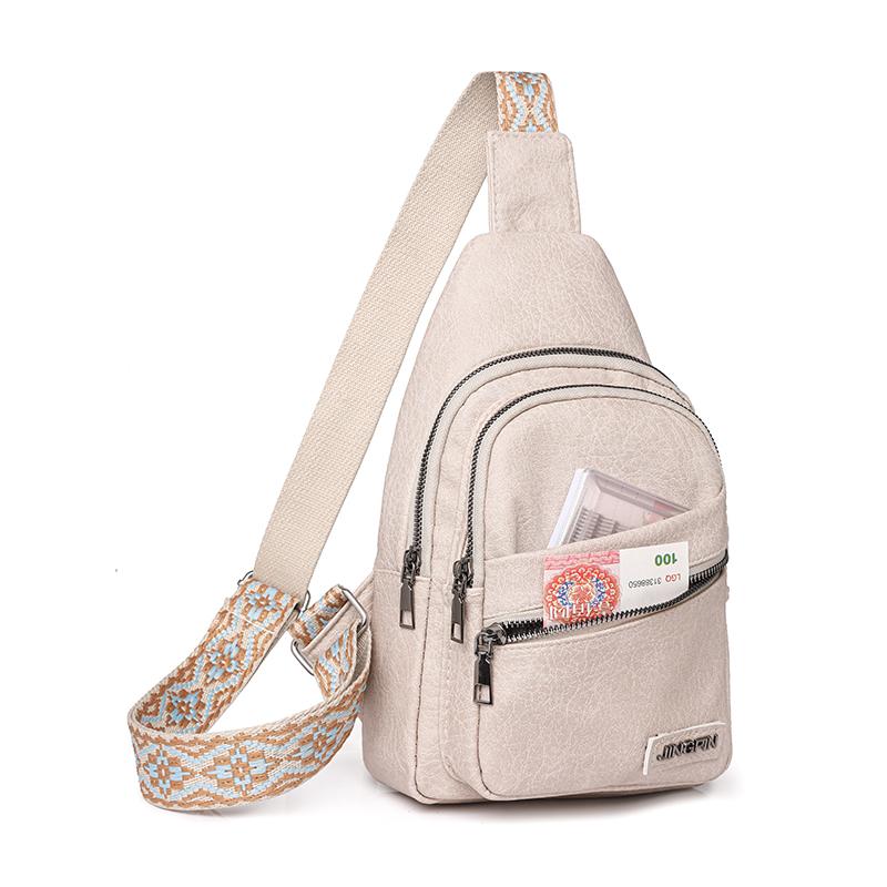 Женская кожаная нагрудная сумка, однотонная сумка через плечо, поясная сумка с цветными бретелями