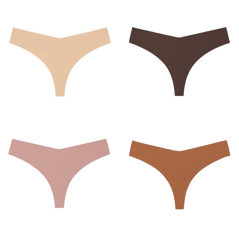 4 шт./лот, женские сексуальные трусики из ледяного шелка с низкой талией, нижнее белье без следов, стринги, женские стринги, дышащее нижнее белье, искушение, нижнее белье