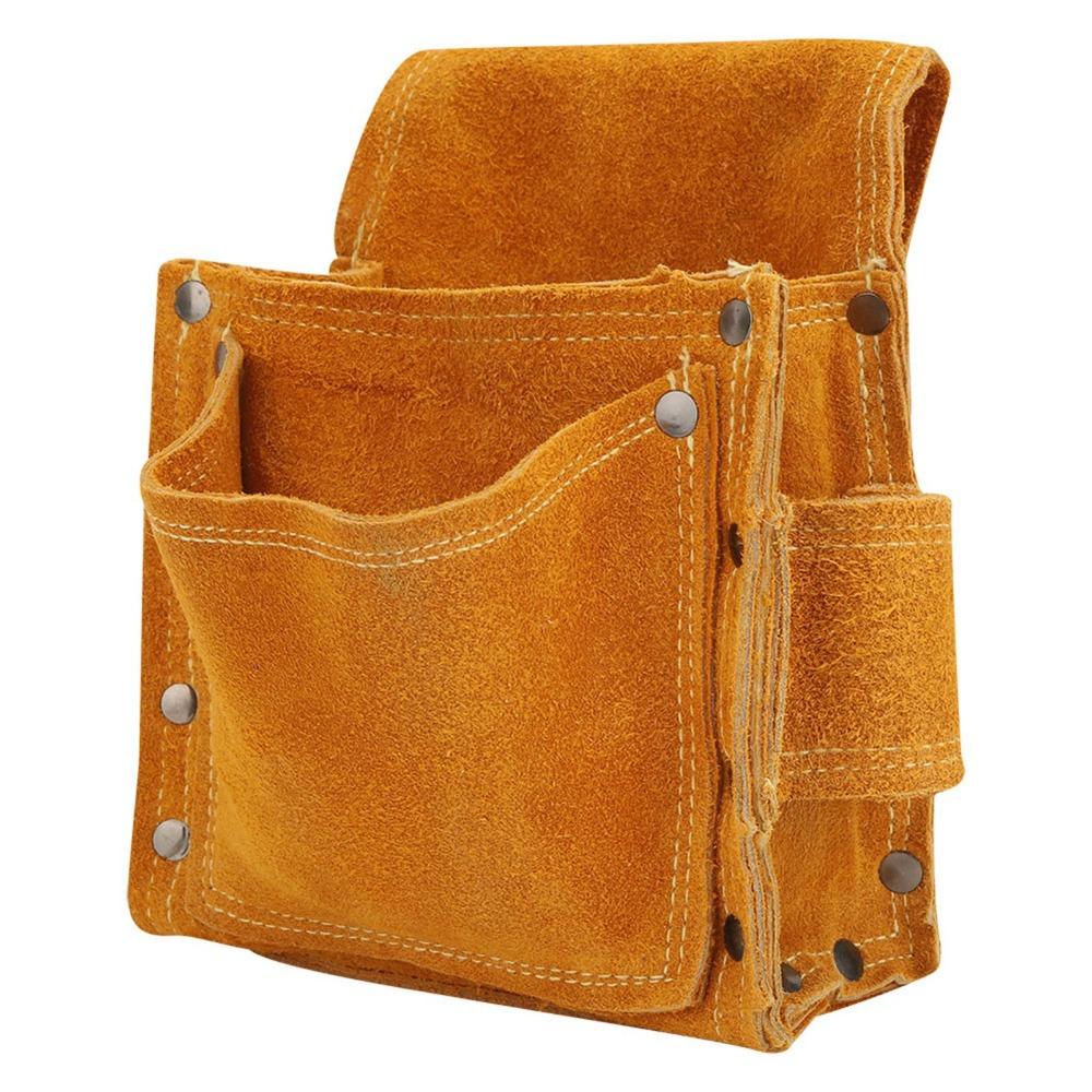 Thickened Drill Bag Multifunctional Leather Tool Pouch Durable Tool Storage Toolkit For Hammer