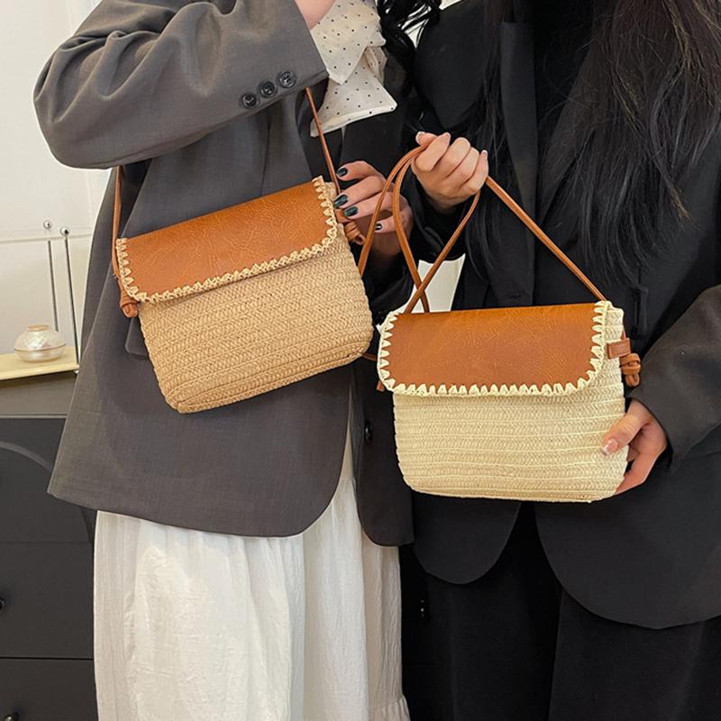 Сумка-мессенджер из бумажной веревки, плетеная вручную, для женщин, леди, пляж, маленькая сумка через плечо, сумка для отдыха, кошелек