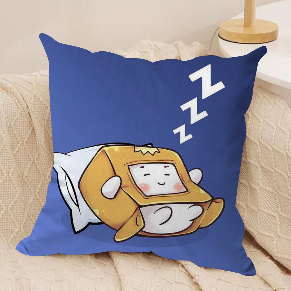 Cartoon LLankyBox Cushion Cover Soft Plush Throw Pillow Cover DoubleSided Decorative Cushion Case Sofa Bedroom Home Decor