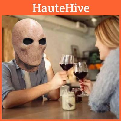 Зловещая Хэллоуин Злой Безликий Человек Латексная Маска Жуткий Череп Инопланетянин Маска на Все Лицо Головной Убор