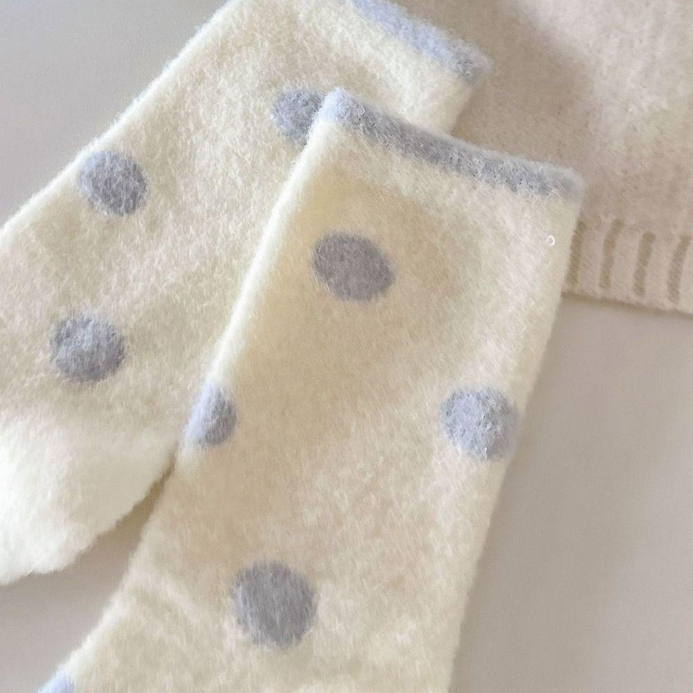 Thick Warm Fuzzy Socks Mid-Calf Home Socks Kawaii Plush Socks For Women Ladies