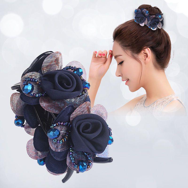 Высококачественная женская большая заколка-краб для волос для осени/зимы - Элегантная заколка-акула для конских хвостов