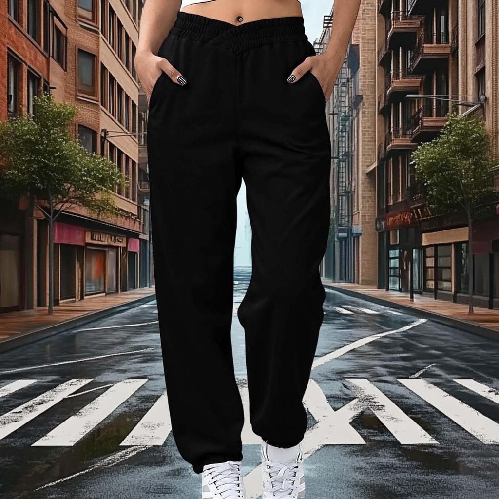 Sweatpants Women Pants With Pockets Fleece Lined Joggers Loose Jogger Pants