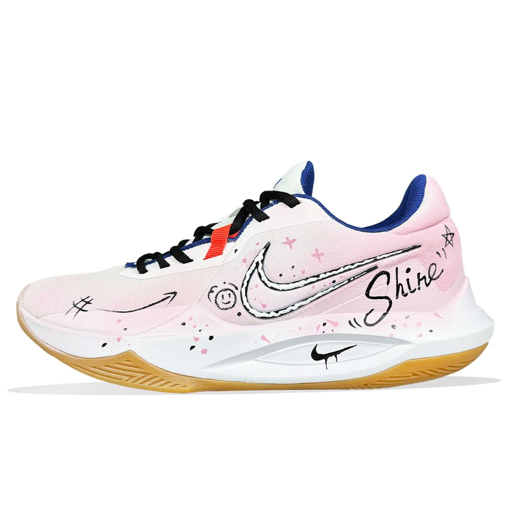 Nike Точные 6 Скользкие Устойчивые к истиранию Низкие Баскетбольные кроссовки Мужские Розовые HV1796-141(Team667-BOX)