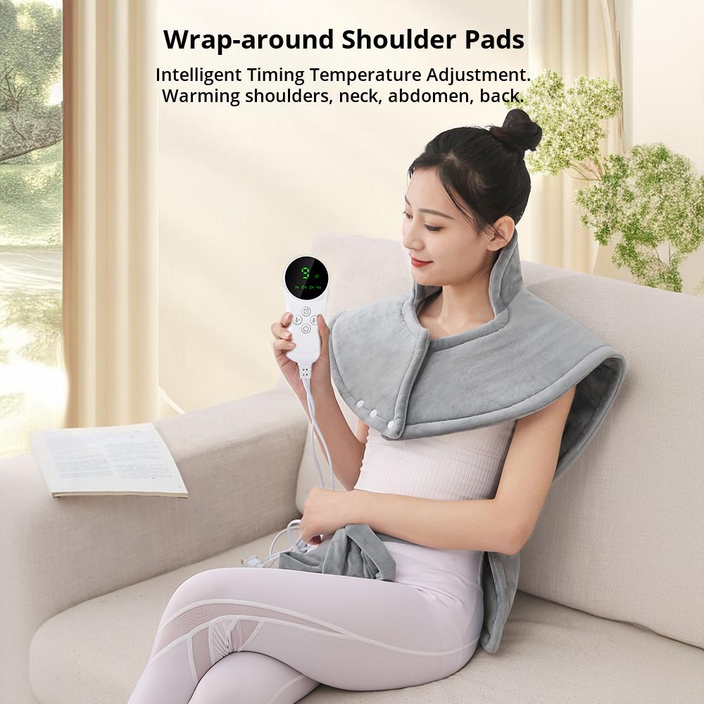 Электрическое согревающее одеяло-шаль для шеи, плеч, спины, грелка для облегчения боли, 9 настроек нагрева для женщин и мужчин