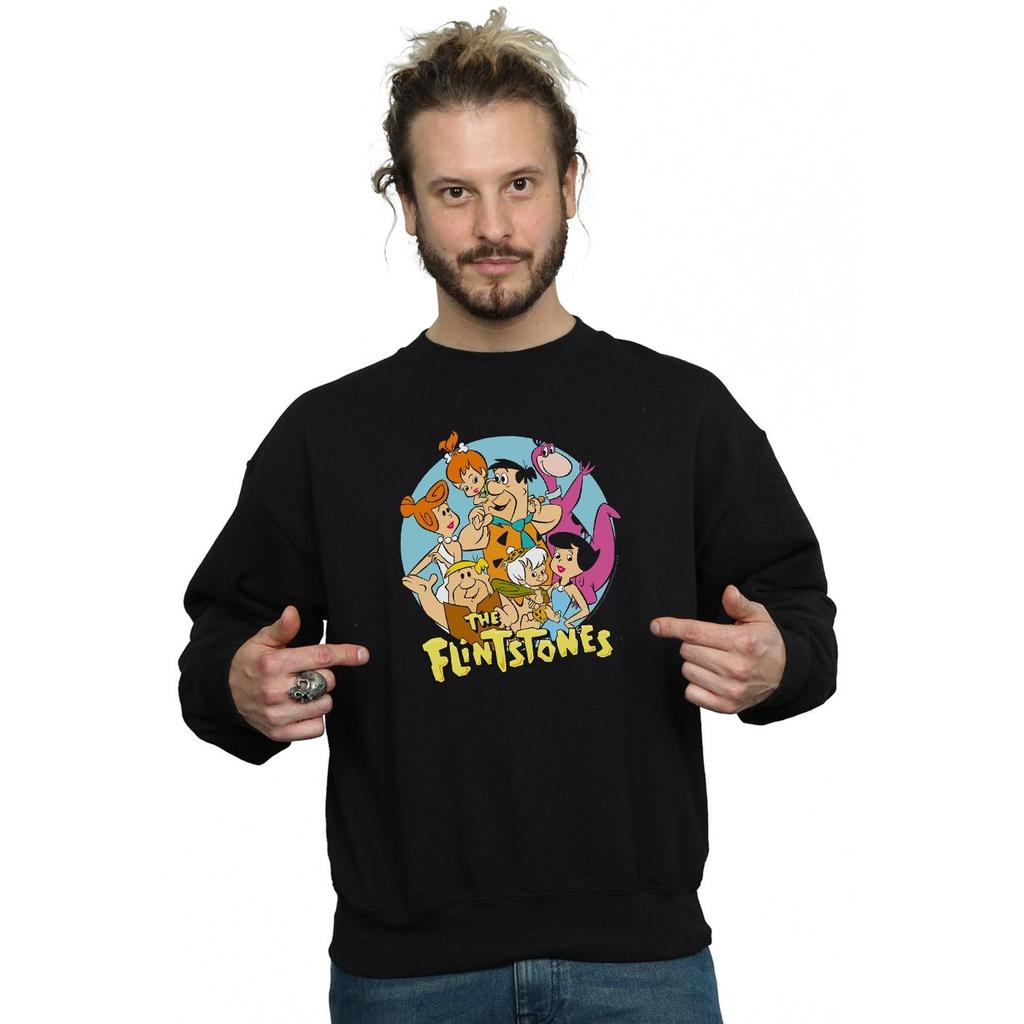 The Flintstones Mens Group Circle Sweatshirt