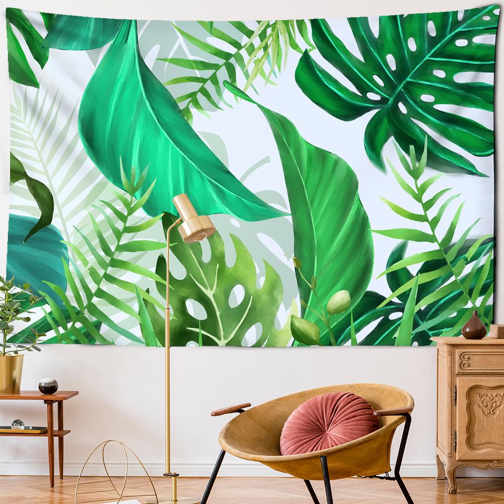 Журавль зеленый пальмовый лист гобелен настенный маленький свежий хиппи TAPIZ богемный декор комнаты фоновая ткань